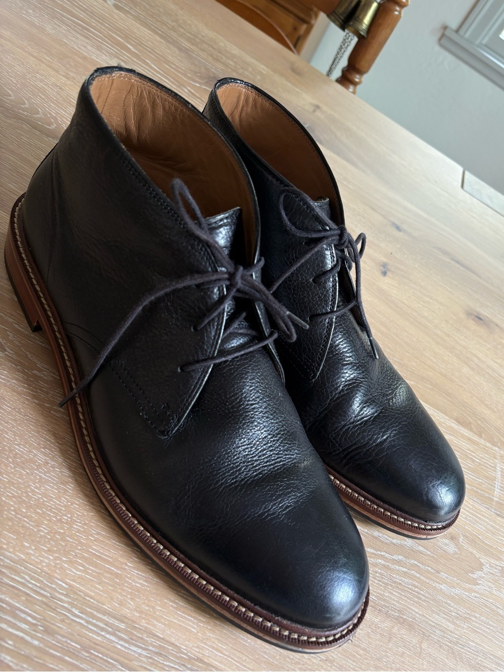 Cole Haan Barron Men's Black Pebbled Leather Chukka Boots size 10